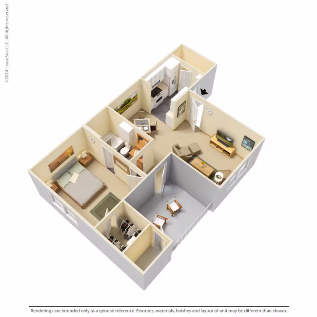 1 Bedroom - A2 924 floor plan